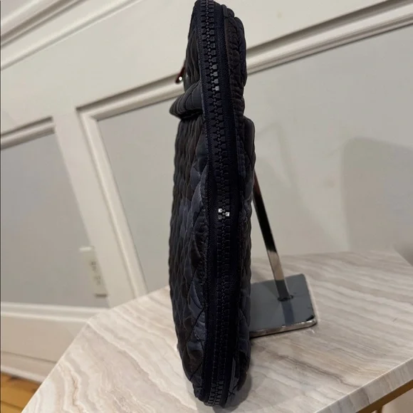 MZ Wallace Bag Laptop Metro Organizer Sleeve Blue Black Camouflage Quilted Nylon - Picture 6 of 17